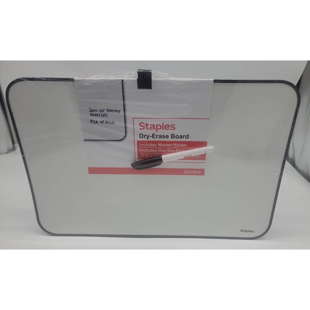 Staples Dry-Erase Board 11" X 17" White W/ Marker New & Sealed
